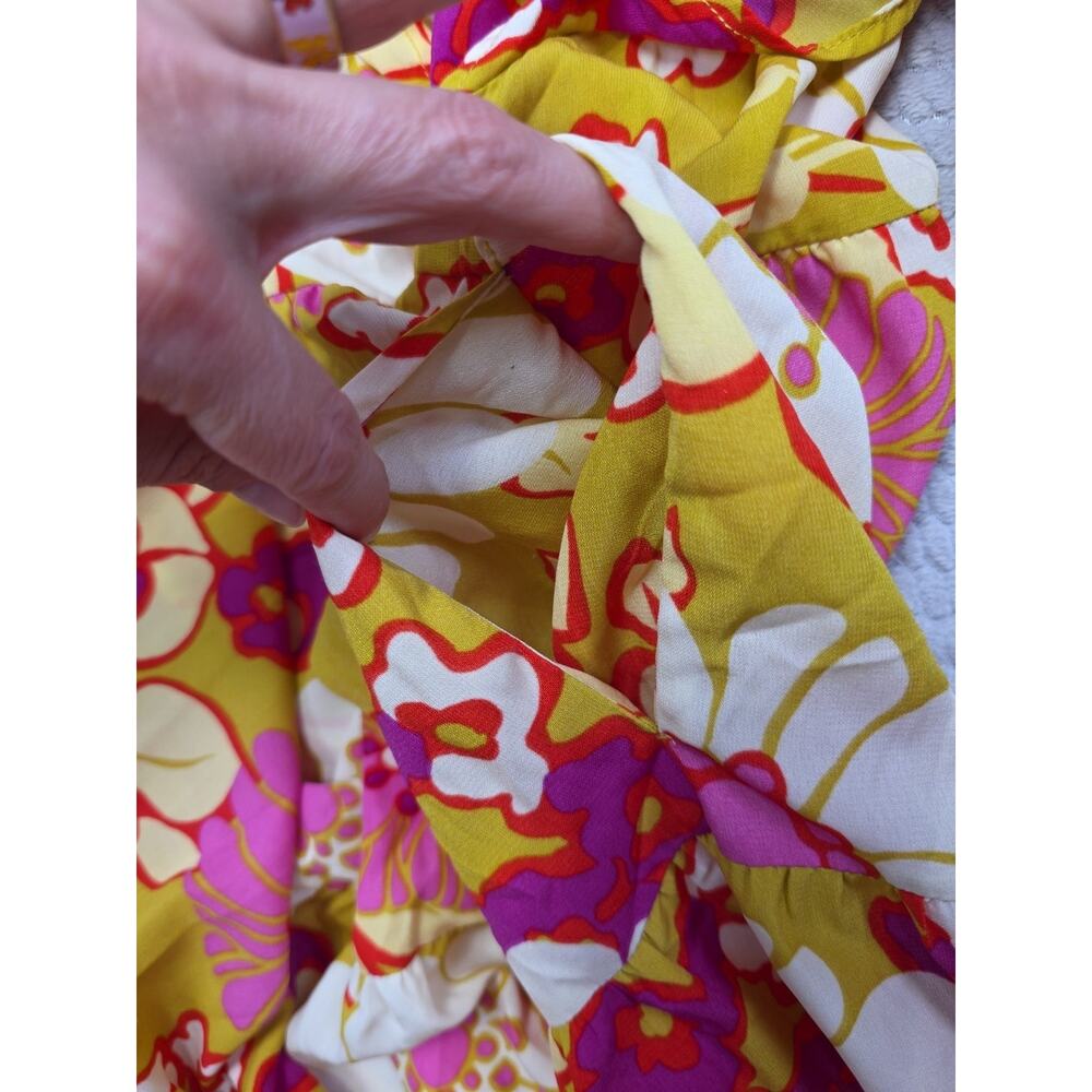Easel Dress Womens Medium Tiered Floral Print Midi Length Boho Cottagecore - Picture 8 of 9